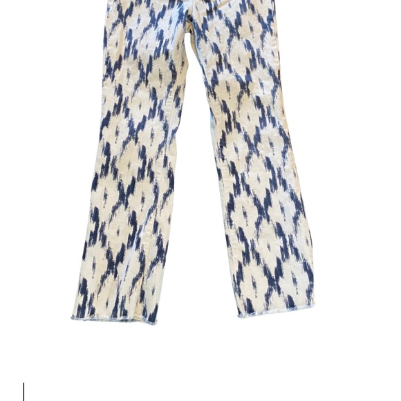 Free People‎ - Women Jeans Indigo Skies Pattern Cotton Crop  size 27 Bohemian - Picture 2 of 7